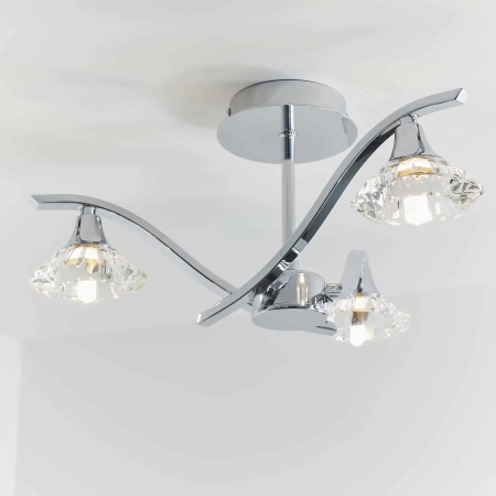 Lampa sufitowa chromowana szklana 3-punktowa LANGELLA-3CH z serii LANGELLA - Endon Lighting