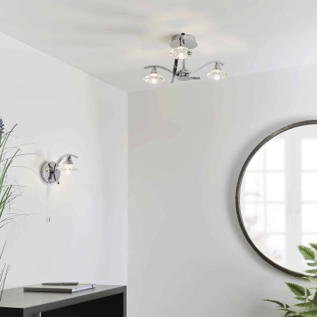 Lampa sufitowa chromowana szklana 3-punktowa LANGELLA-3CH z serii LANGELLA - Endon Lighting