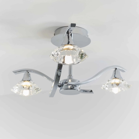 Lampa sufitowa chromowana szklana 3-punktowa LANGELLA-3CH z serii LANGELLA - Endon Lighting