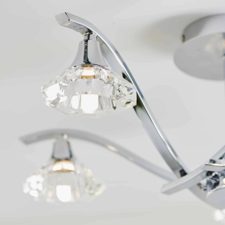 Lampa sufitowa chromowana szklana 5-punktowa LANGELLA-5CH z serii LANGELLA - Endon Lighting