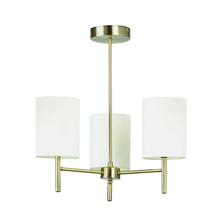 Lampa sufitowa mosiężna z białymi abażurami 3-punktowa BRIO-3AB z serii BRIO - Endon Lighting
