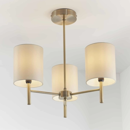 Lampa sufitowa mosiężna z białymi abażurami 3-punktowa BRIO-3AB z serii BRIO - Endon Lighting