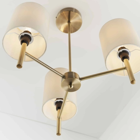Lampa sufitowa mosiężna z białymi abażurami 3-punktowa BRIO-3AB z serii BRIO - Endon Lighting