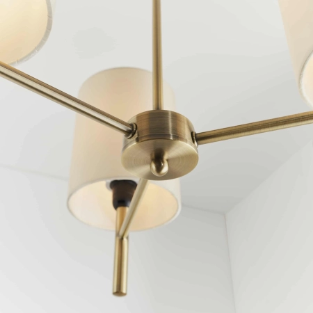Lampa sufitowa mosiężna z białymi abażurami 3-punktowa BRIO-3AB z serii BRIO - Endon Lighting