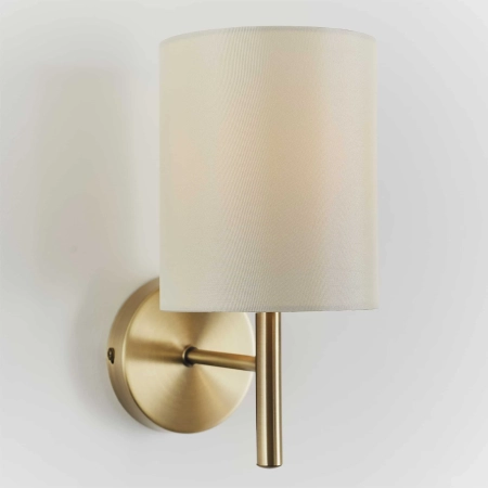 Kinkiet metalowy złoty z białym abażurem BRIO-1WBAB z serii BRIO - Endon Lighting