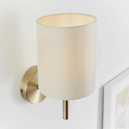 Kinkiet metalowy złoty z białym abażurem BRIO-1WBAB z serii BRIO - Endon Lighting