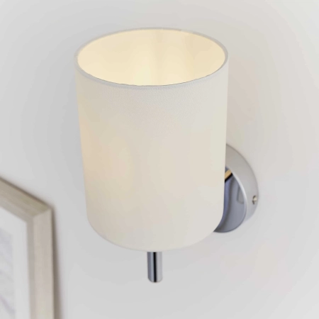 Kinkiet ścienny chromowany z białym abażurem BRIO-1WBCH z serii BRIO - Endon Lighting