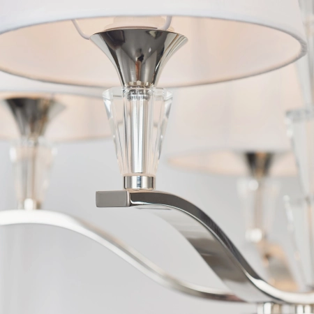Żyrandol chromowany 5-punktowy z białymi abażurami FIENNES-5NI z serii FIENNES - Endon Lighting