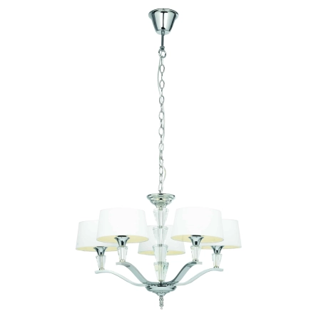 Żyrandol chromowany 5-punktowy z białymi abażurami FIENNES-5NI z serii FIENNES - Endon Lighting