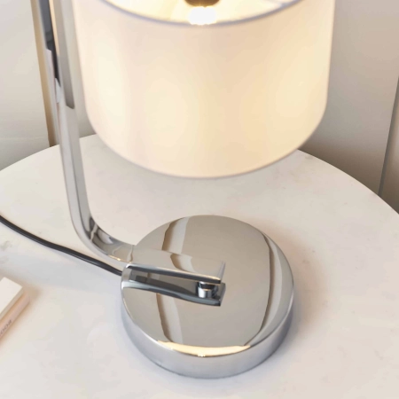 Lampa stołowa chromowana z białym abażurem CANNING-TLCH z serii CANNING - Endon Lighting