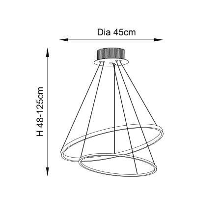 Lampa wisząca LED chromowana okrągła 45cm KLINE-2CH z serii KLINE - Endon Lighting