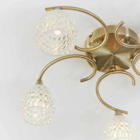 Lampa sufitowa mosiężna 5-punktowa z kloszami BOYER-5AB z serii BOYER - Endon Lighting