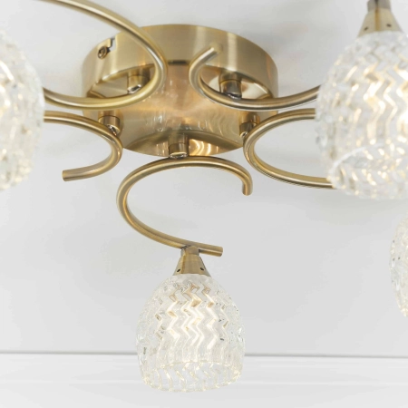 Lampa sufitowa mosiężna 5-punktowa z kloszami BOYER-5AB z serii BOYER - Endon Lighting