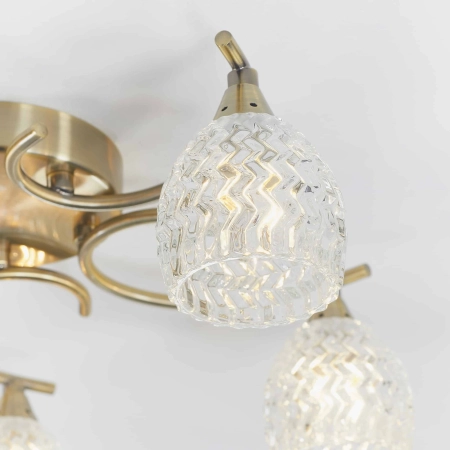 Lampa sufitowa mosiężna 5-punktowa z kloszami BOYER-5AB z serii BOYER - Endon Lighting
