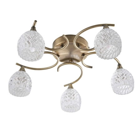 Lampa sufitowa mosiężna 5-punktowa z kloszami BOYER-5AB z serii BOYER - Endon Lighting