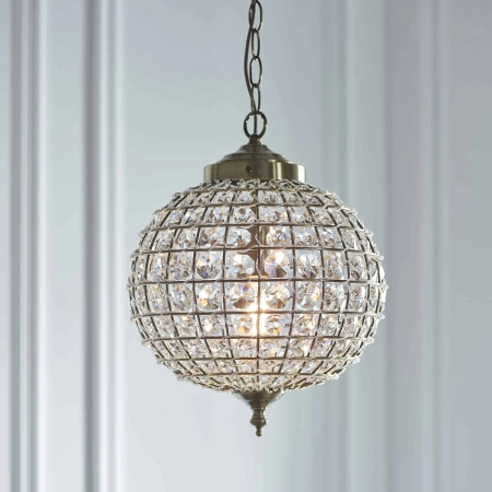 Lampa wisząca mosiężna kryształowa kula EH-TANARO-AB z serii TANARO - Endon Lighting