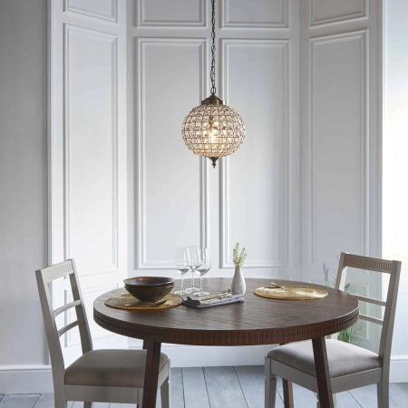 Lampa wisząca mosiężna kryształowa kula EH-TANARO-AB z serii TANARO - Endon Lighting
