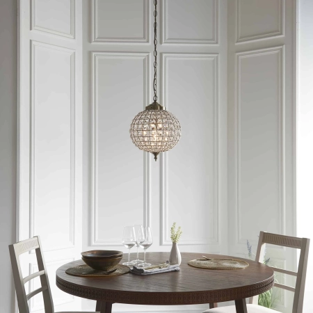 Lampa wisząca mosiężna kryształowa kula EH-TANARO-AB z serii TANARO - Endon Lighting