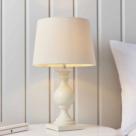 Lampa stołowa kremowa drewniana z abażurem 48cm MARSHAM-TLIV z serii MARSHAM - Endon Lighting