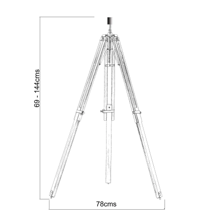 Podstawa lampy podłogowej drewniana czarna regulowana EH-TRIPOD-FLBL - Endon Lighting