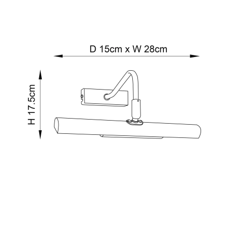 Kinkiet do obrazów metalowy srebrny 28cm PL-LEDG9-SC z serii LINTON - Endon Lighting