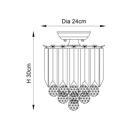 Lampa sufitowa kryształowa złota 2-punktowa FARGO-BP z serii FARGO - Endon Lighting
