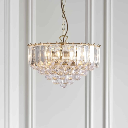 Lampa wisząca kryształowa złota 3-punktowa FARGO-14BP z serii FARGO - Endon Lighting