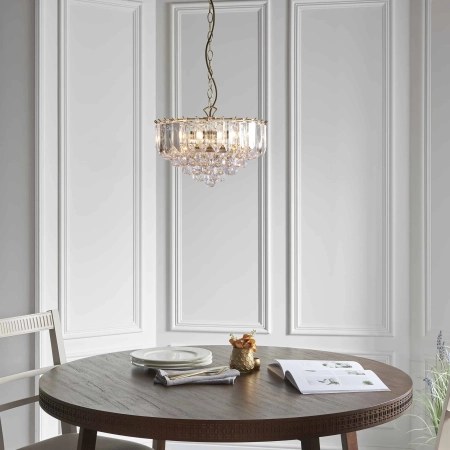 Lampa wisząca kryształowa złota 3-punktowa FARGO-14BP z serii FARGO - Endon Lighting