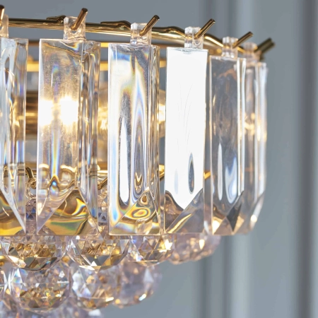 Lampa wisząca kryształowa złota 3-punktowa FARGO-14BP z serii FARGO - Endon Lighting