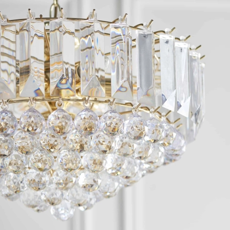 Lampa wisząca kryształowa złota 6-punktowa FARGO-18BP z serii FARGO - Endon Lighting