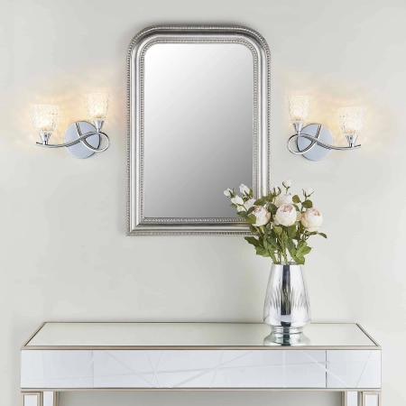 Kinkiet chromowany dwupunktowy ze szklanymi kloszami BOYER-2WBCH-L z serii BOYER - Endon Lighting