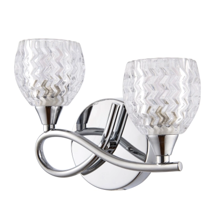 Kinkiet chromowany dwupunktowy ze szklanymi kloszami BOYER-2WBCH-L z serii BOYER - Endon Lighting
