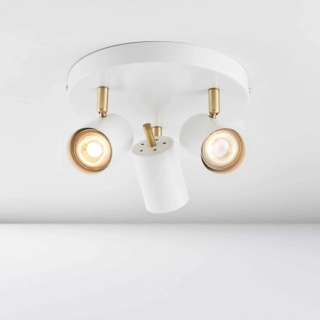 Plafon metalowy biało-złoty 3-punktowy 59932 z serii Gull - Endon Lighting