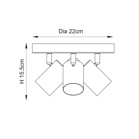 Plafon metalowy biało-złoty 3-punktowy 59932 z serii Gull - Endon Lighting