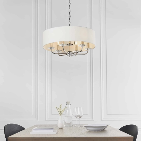 Lampa wisząca 6-punktowa biała z chromem 60179 z serii Nixon - Endon Lighting