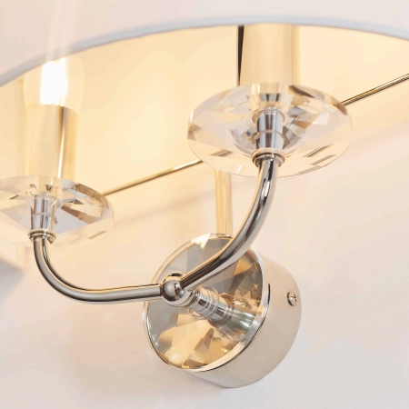Kinkiet dwupunktowy biały z tkaniny 60180 z serii Nixon - Endon Lighting