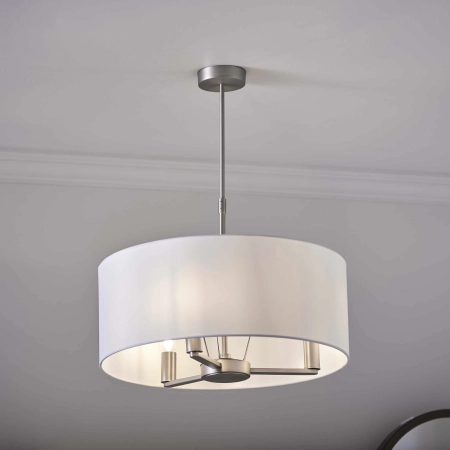 Lampa wisząca z białym abażurem i metalem 50cm 60241 z serii Daley - Endon Lighting
