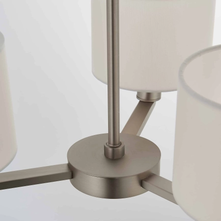 Lampa wisząca 3-punktowa biała z tkaniny i metalu 60256 z serii DALEY - Endon Lighting