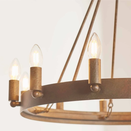 Lampa wisząca metalowa brązowa okrągła 12-punktowa 61026 z serii Chevalier - Endon Lighting