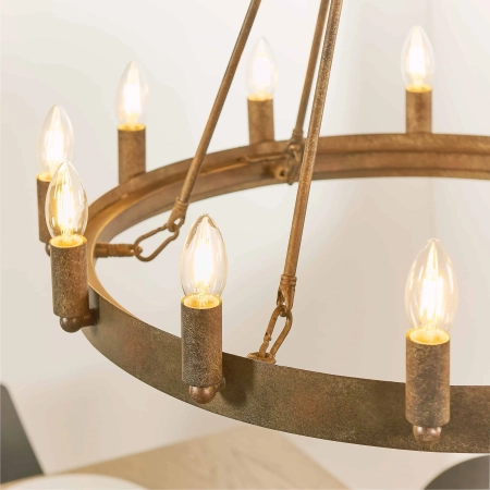 Lampa wisząca metalowa brązowa okrągła 12-punktowa 61026 z serii Chevalier - Endon Lighting