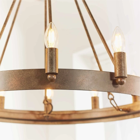 Lampa wisząca metalowa brązowa okrągła 12-punktowa 61026 z serii Chevalier - Endon Lighting