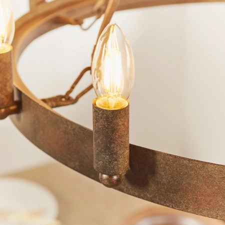 Lampa wisząca metalowa brązowa okrągła 12-punktowa 61026 z serii Chevalier - Endon Lighting