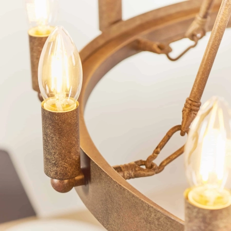 Lampa wisząca metalowa brązowa okrągła 12-punktowa 61026 z serii Chevalier - Endon Lighting