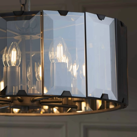 Lampa wisząca dymiona szklana 8-punktowa 50cm 61294 z serii Clooney - Endon Lighting