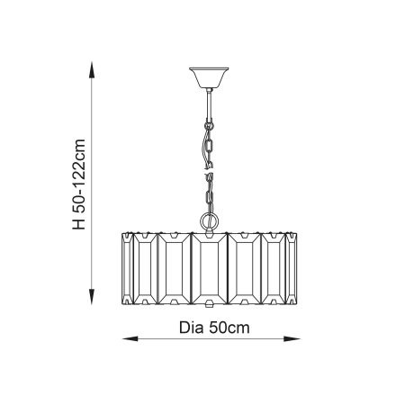 Lampa wisząca dymiona szklana 8-punktowa 50cm 61294 z serii Clooney - Endon Lighting