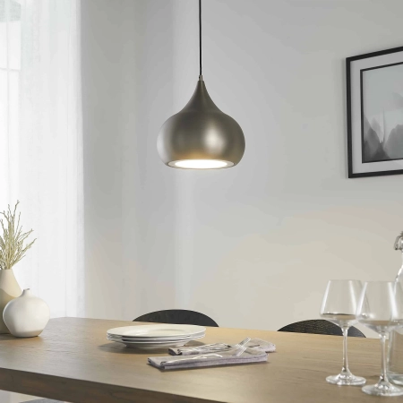 Lampa wisząca metalowa srebrna 30cm LED 61296 z serii Brosnan - Endon Lighting