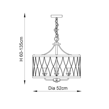 Lampa wisząca metalowa czarno-mosiężna 5-punktowa 61498 z serii Heston - Endon Lighting
