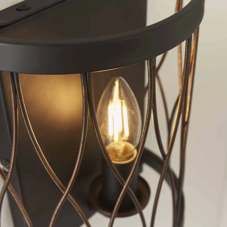 Kinkiet metalowy czarno-mosiężny 1-punktowy 61499 z serii Heston - Endon Lighting