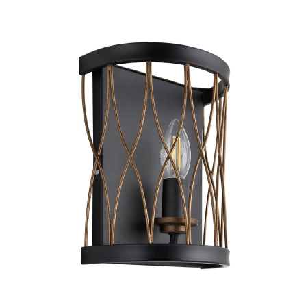 Kinkiet metalowy czarno-mosiężny 1-punktowy 61499 z serii Heston - Endon Lighting