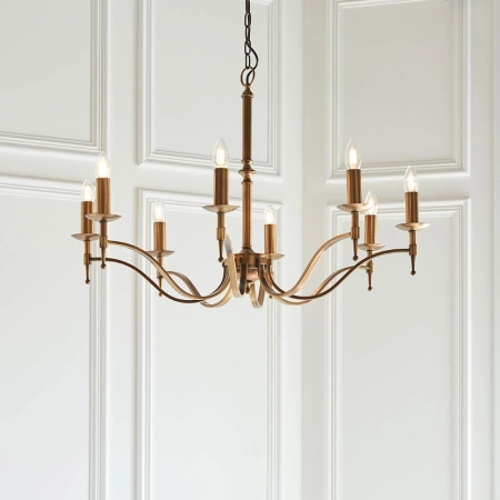 Lampa wisząca witrażowa wielokolorowa 8-punktowa CA1P8B z serii Tiffany